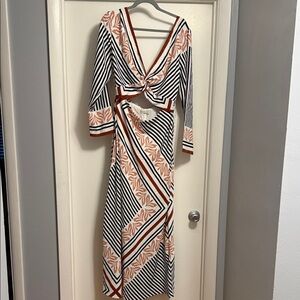 Abercrombie Long-Sleeve Twist-Front Maxi Dress